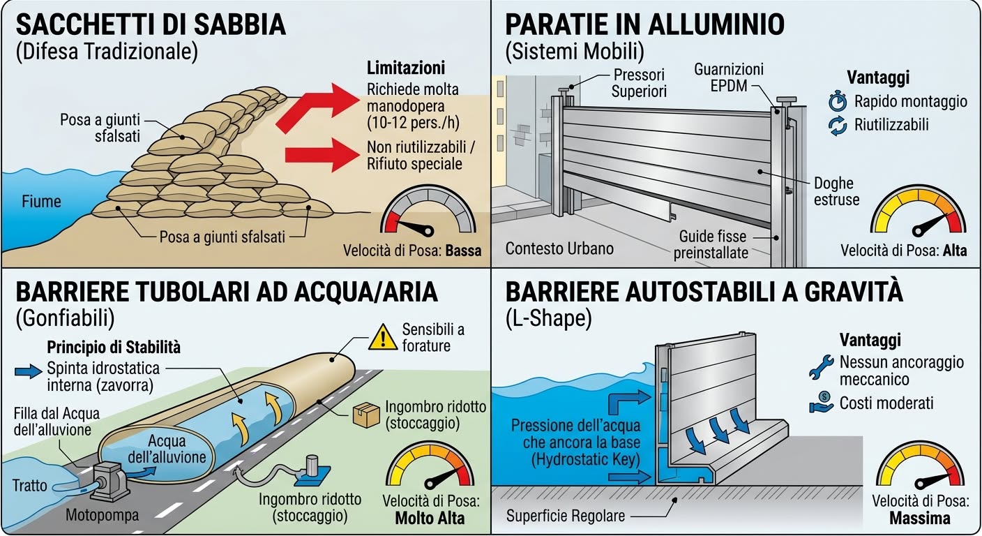 Barriere tradizionali vs. temporanee e mobili Strategie di protezione rapida contro le esondazioni_rescue_italia